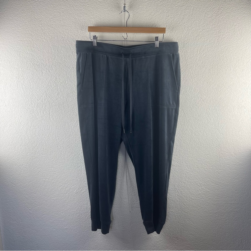 Lou & Grey l XL Charcoal Gray Luxurious Velveteen Lounge Drawstring Jogger Pants